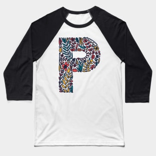 Tropical Letter P Baseball T-Shirt